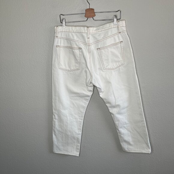 Frame Le Slouch Ecru Jeans Size 30 Eggshell White - Picture 9 of 14